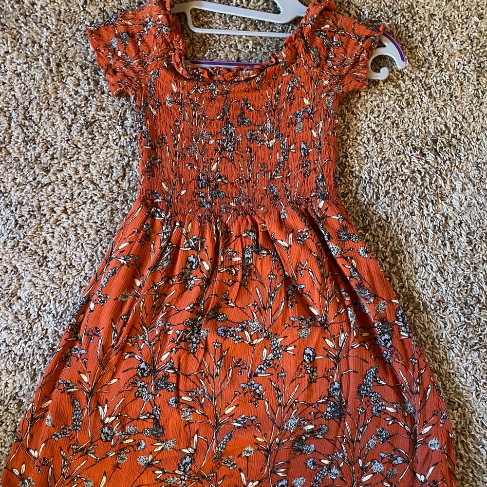 Women’s Small Burnt Orange Floral Dress